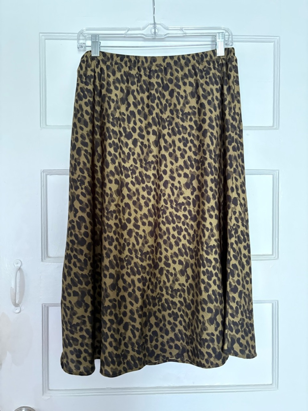 Vintage Banana Republic Leopard Print Midi Skirt - Olive & Black